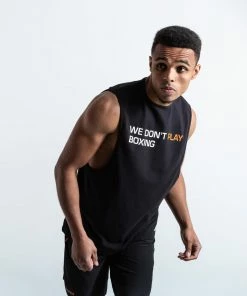 Boxraw MEN WE DON'T PLAY BOXING MUSCLE TANK - BLACK