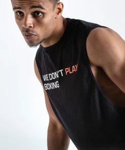 Boxraw MEN WE DON'T PLAY BOXING MUSCLE TANK - BLACK