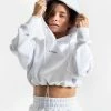 Boxraw Women JOHNSON CROPPED HOODIE - WHITE HOODIES & SWEATSHIRTS