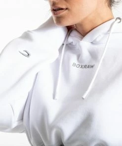 Boxraw Women JOHNSON CROPPED HOODIE - WHITE HOODIES & SWEATSHIRTS