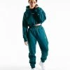 Boxraw Women JOHNSON CROPPED HOODIE - TEAL HOODIES & SWEATSHIRTS
