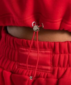 Boxraw Women JOHNSON CROPPED HOODIE - RED HOODIES & SWEATSHIRTS