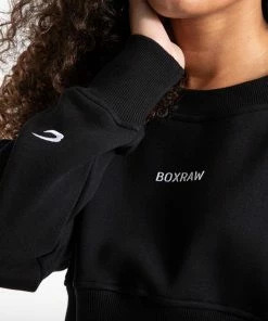Boxraw Women HOODIES & SWEATSHIRTS JOHNSON CROPPED SWEATSHIRT - BLACK