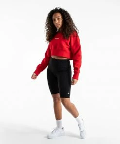 Boxraw Women JOHNSON CROPPED SWEATSHIRT - RED HOODIES & SWEATSHIRTS