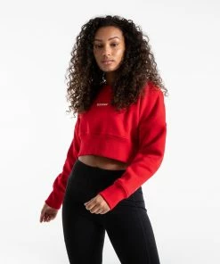 Boxraw Women JOHNSON CROPPED SWEATSHIRT - RED HOODIES & SWEATSHIRTS
