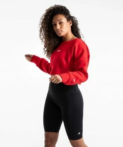 Boxraw Women JOHNSON CROPPED SWEATSHIRT - RED HOODIES & SWEATSHIRTS