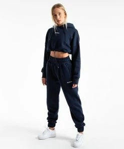Boxraw Women JOHNSON CROPPED HOODIE - NAVY