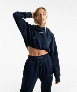 Boxraw Women JOHNSON CROPPED HOODIE - NAVY