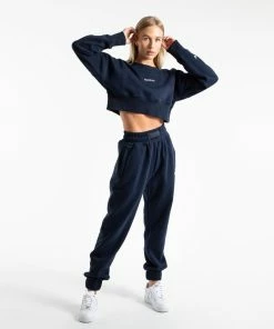 Boxraw Women JOHNSON CROPPED SWEATSHIRT - NAVY HOODIES & SWEATSHIRTS