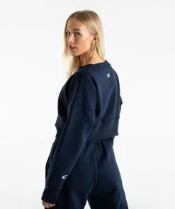 Boxraw Women JOHNSON CROPPED SWEATSHIRT - NAVY HOODIES & SWEATSHIRTS