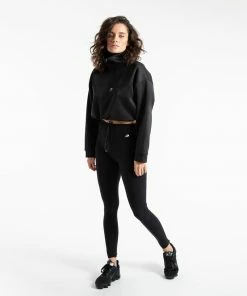 Boxraw Women HOODIES & SWEATSHIRTS DEL VALLE 1/2 ZIP NEOPRENE TOP - BLACK