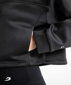 Boxraw Women HOODIES & SWEATSHIRTS DEL VALLE 1/2 ZIP NEOPRENE TOP - BLACK