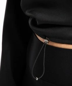 Boxraw Women HOODIES & SWEATSHIRTS DEL VALLE 1/2 ZIP NEOPRENE TOP - BLACK