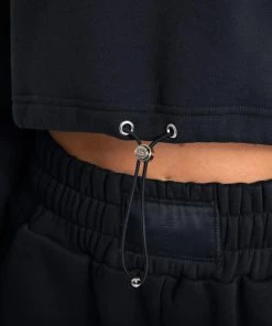 Boxraw Women HOODIES & SWEATSHIRTS JOHNSON CROPPED HOODIE - BLACK
