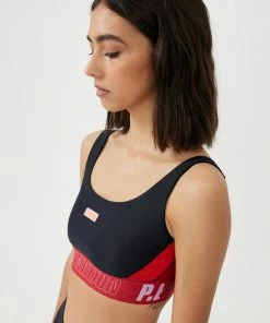 P.E NATION COURTSIDE SPORTS BRA IN BLACK