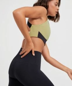 P.E NATION DOUBLE TEAM SPORTS BRA - OLIVE WOMEN