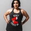 WICKED ROSE TANKS 'DON'T CROSS ME' TANK - GREY