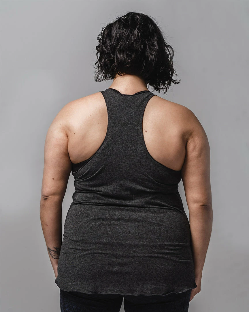 WICKED ROSE TANKS 'DON'T CROSS ME' TANK - GREY