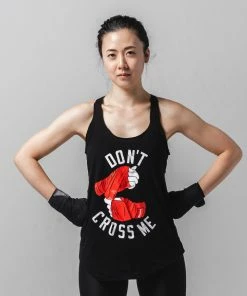 WICKED ROSE TANKS 'DON'T CROSS ME' TANK - BLACK