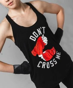WICKED ROSE TANKS'DON'T CROSS ME' TANK - BLACK