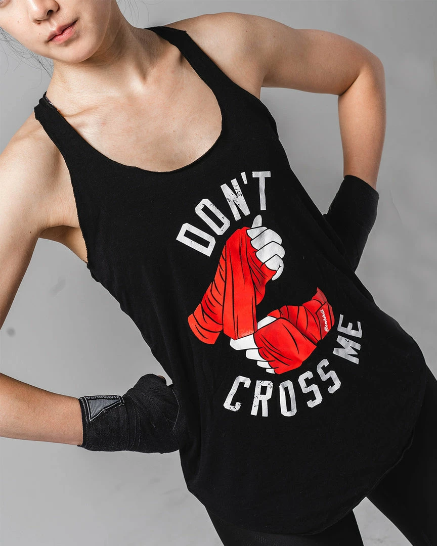 WICKED ROSE TANKS 'DON'T CROSS ME' TANK - BLACK