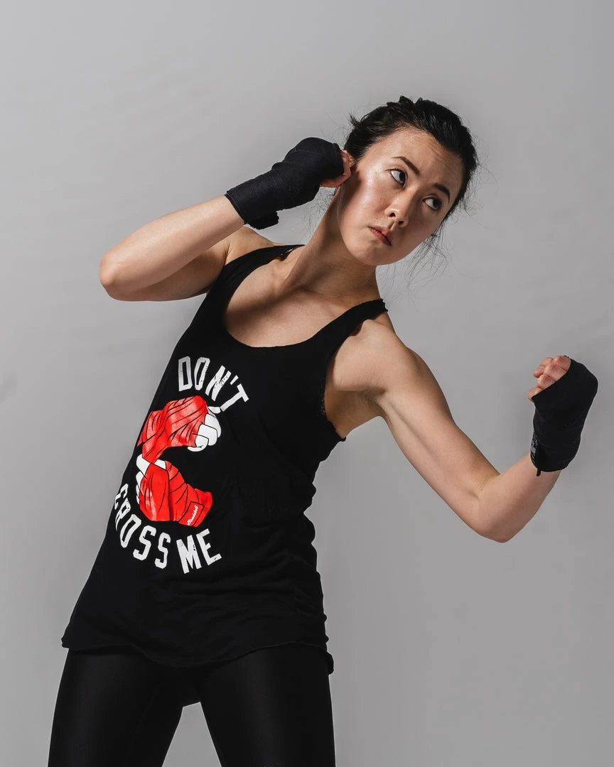 WICKED ROSE TANKS 'DON'T CROSS ME' TANK - BLACK