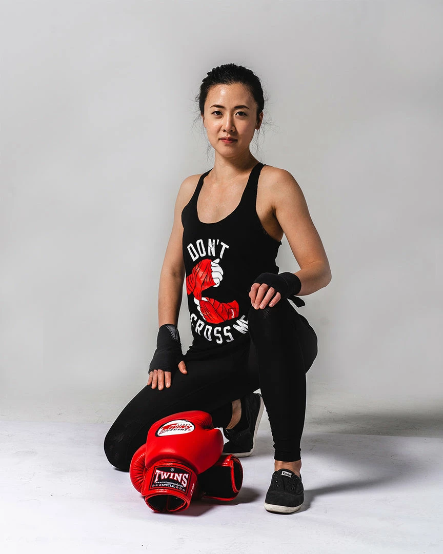 WICKED ROSE TANKS 'DON'T CROSS ME' TANK - BLACK