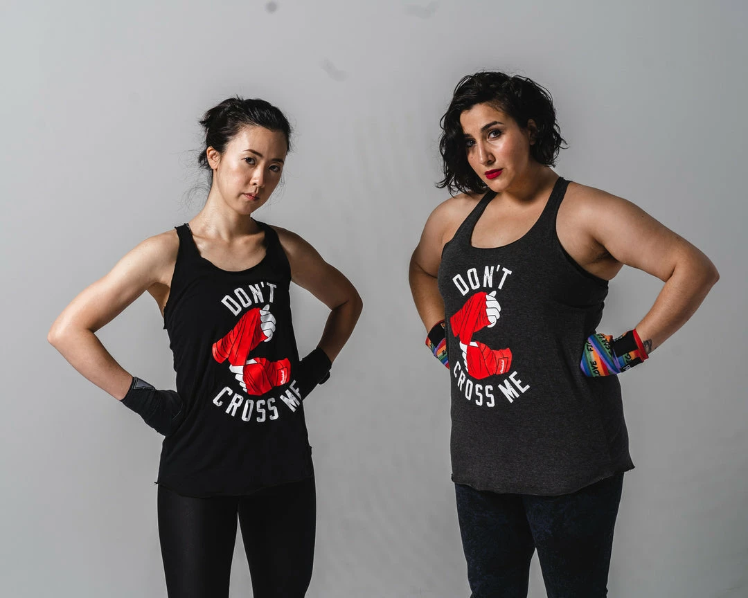 WICKED ROSE TANKS 'DON'T CROSS ME' TANK - BLACK