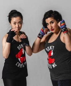 WICKED ROSE TANKS'DON'T CROSS ME' TANK - BLACK