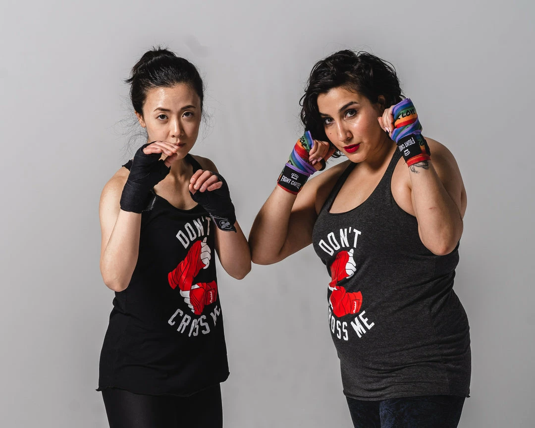 WICKED ROSE TANKS 'DON'T CROSS ME' TANK - BLACK