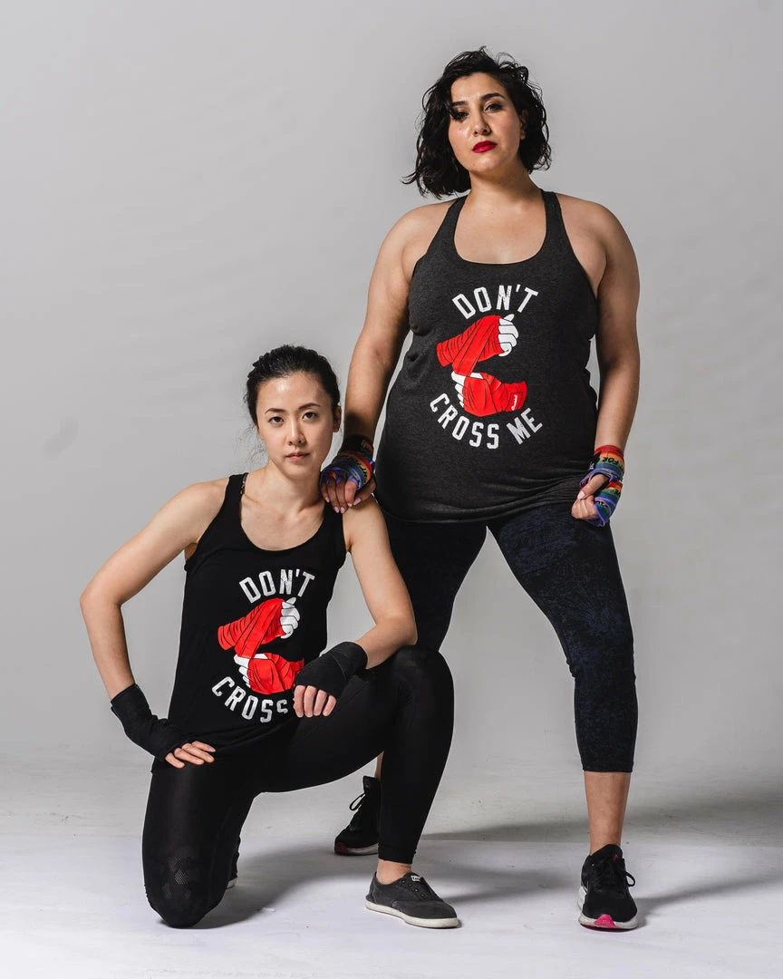 WICKED ROSE TANKS 'DON'T CROSS ME' TANK - BLACK