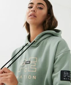 P.E NATION ENDURANCE HOODIE IN ICEBERG GREEN WOMEN