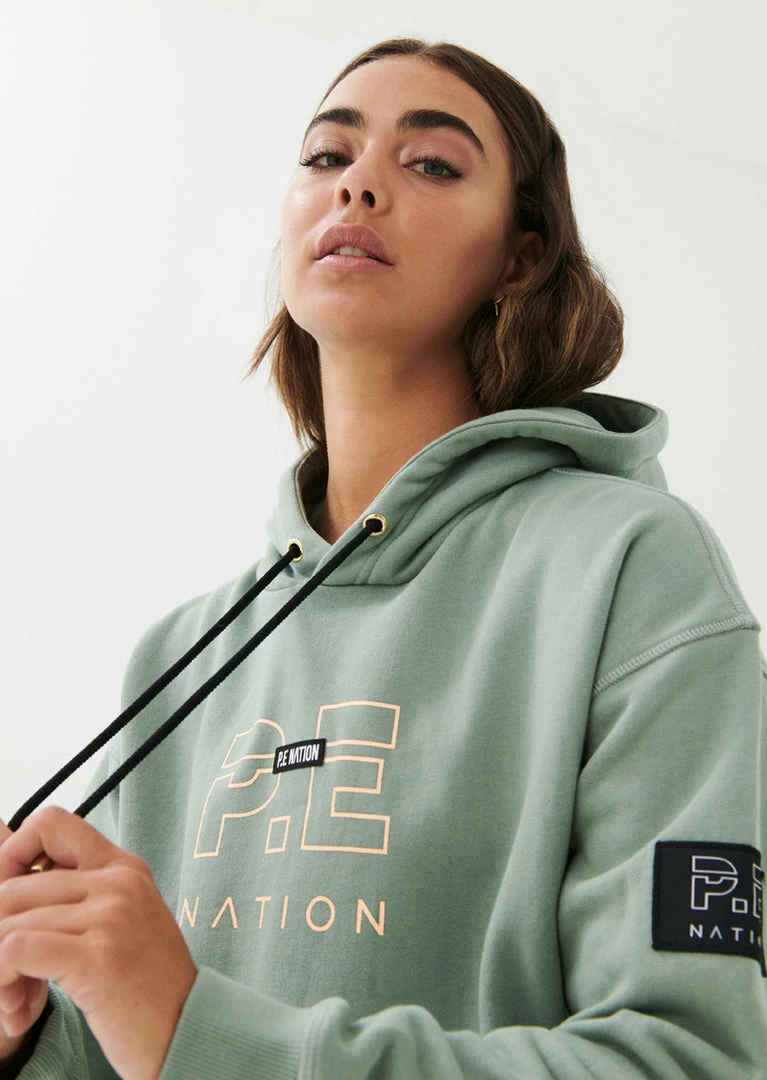 P.E NATION ENDURANCE HOODIE IN ICEBERG GREEN WOMEN