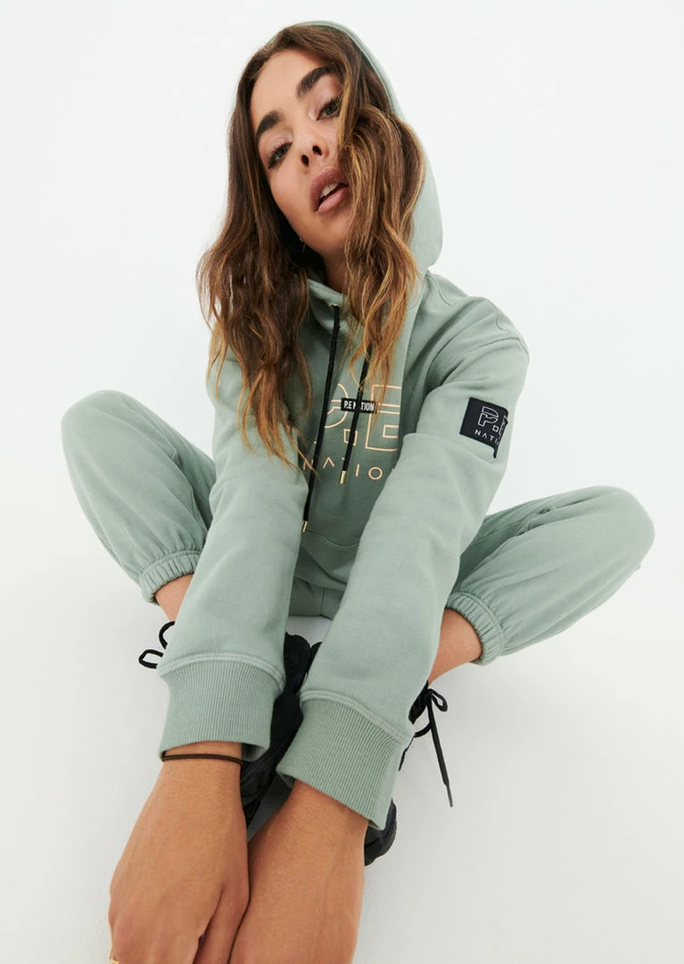 P.E NATION ENDURANCE HOODIE IN ICEBERG GREEN WOMEN