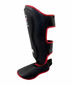 COMBAT CORNER ELITE SPAR SHIN GUARDS - BLACK/RED STRIKING