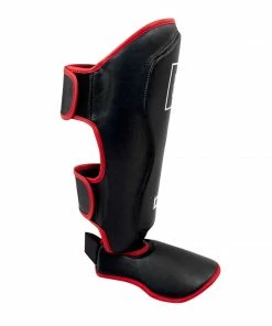 COMBAT CORNER ELITE SPAR SHIN GUARDS - BLACK/RED STRIKING