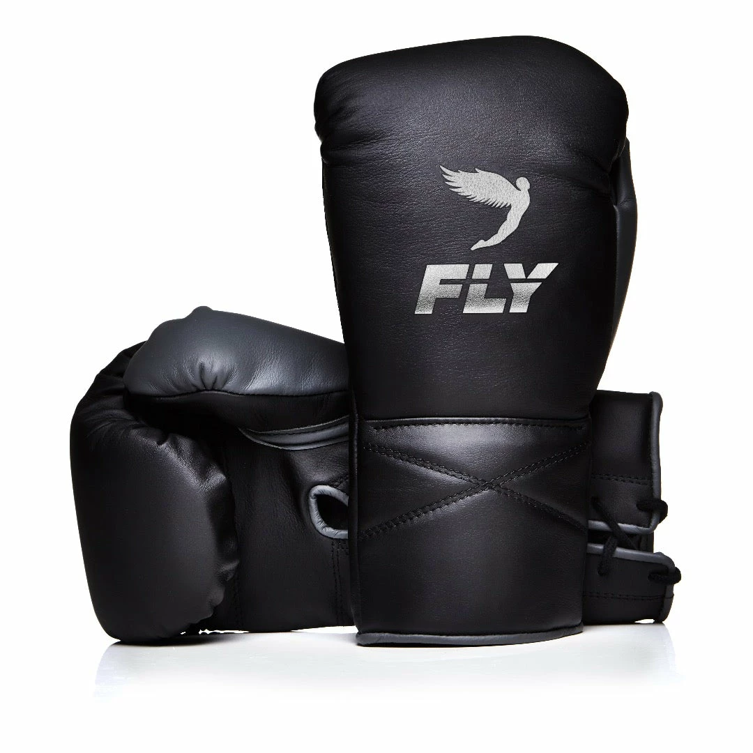Fly Boxing SUPERLACE TRAINING GLOVES - BLACK/GREY