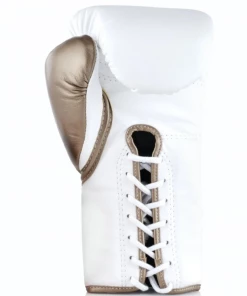 Fly Boxing SUPERLACE TRAINING GLOVES - WHITE/MATT GOLD STRIKING
