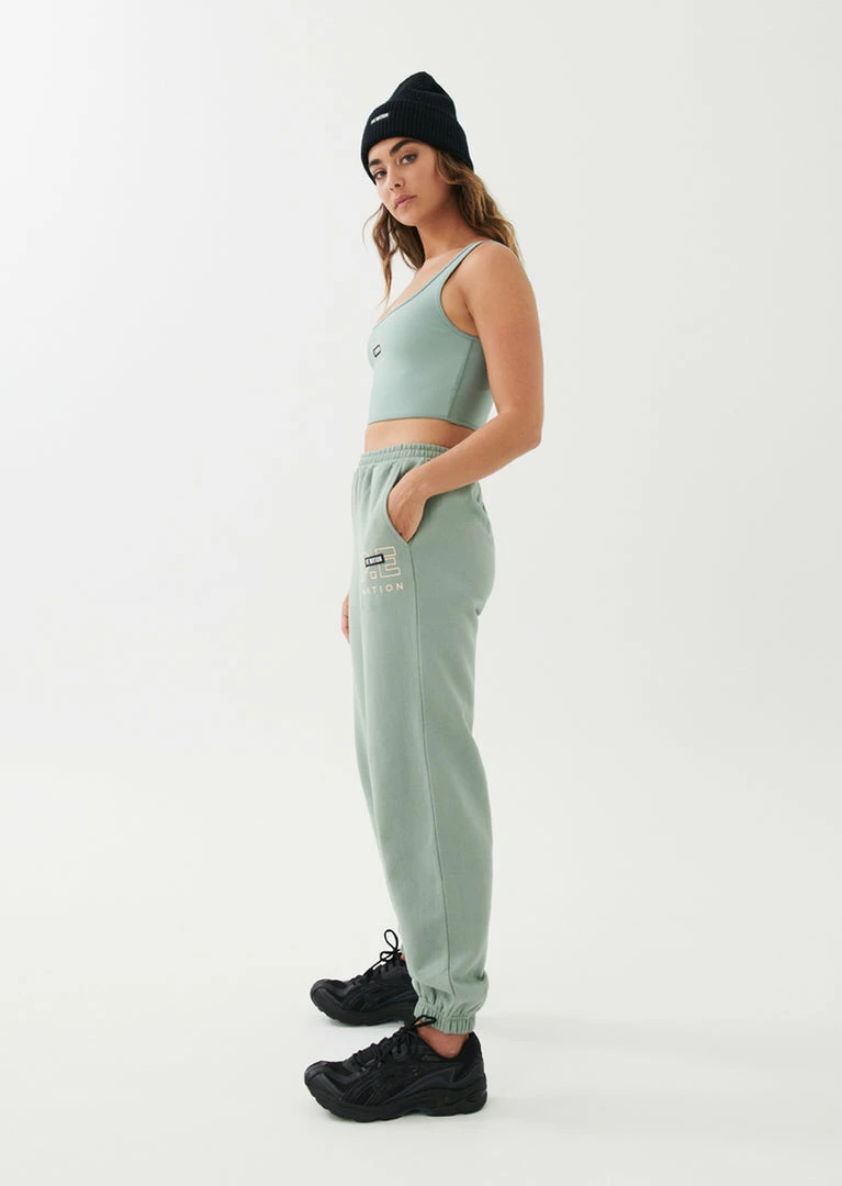 P.E NATION WOMEN GRAND STAND TRACK PANT IN ICEBERG GREEN