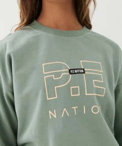 P.E NATION HEADS UP SWEAT IN ICEBERG GREEN WOMEN