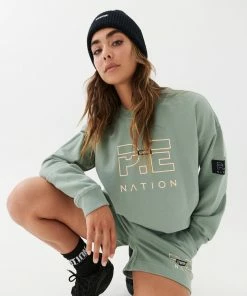 P.E NATION HEADS UP SWEAT IN ICEBERG GREEN WOMEN