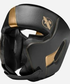 HAYABUSA T3 BOXING HEADGEAR - BLACK/GOLD STRIKING