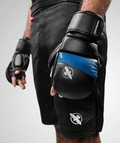 HAYABUSA T3 7oz HYBRID GLOVES - BLACK/BLUE STRIKING