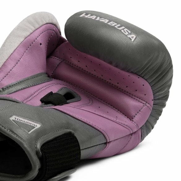 STRIKING HAYABUSA T3 BOXING GLOVES - GREY/ORCHID