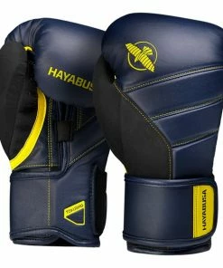 HAYABUSA T3 BOXING GLOVES - NAVY/YELLOW STRIKING