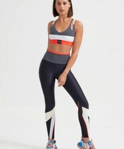 P.E NATION JUMPSHOT SPORTS BRA IN CHARCOAL