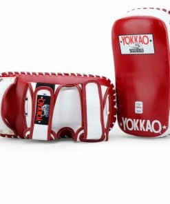 STRIKING YOKKAO CURVED KICKING PADS BIKING RED/WHITE