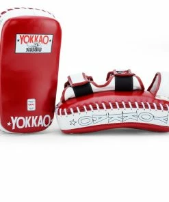 STRIKING YOKKAO CURVED KICKING PADS BIKING RED/WHITE