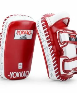 STRIKING YOKKAO CURVED KICKING PADS BIKING RED/WHITE
