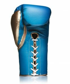 Fly Boxing STRIKING SUPERLACE TRAINING GLOVES - AQUA/MATT GOLD